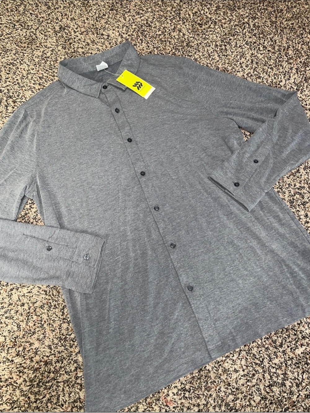 All In Motion Lightweight Grey Button-Up Long Sleeve Shirt Mens XXL NWOT - Picture 2 of 5